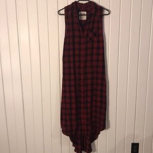 Red and black plaid dress